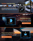 Sarmert C2 4K Dual Dash Cam Front and Rear - Built-in GPS and 5G WiFi, Free 64GB Card Included, 4K UHD Dash Camera for Cars, Night Vision, WDR, Loop Recording, App Control, 24H Parking Mode