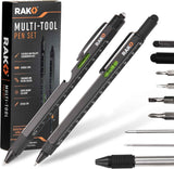 RAK Multitool Pen - Multi-Tool Pens with LED Light, Flathead, Phillips Screwdrivers, Level, Ruler, Bottle Opener, and Stylus