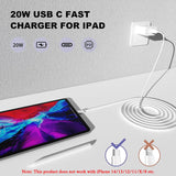 20w usb-c charger with 2 x 6ft cables for apple devices - 2 pack fast wall adapter