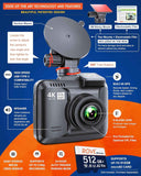 rove r2-4k 2160p dash cam with wifi 6 gps and 2.4 inch ips screen