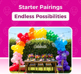 Bezente Assorted Rainbow Latex Balloons, 100 Pack 12 inch Round Helium Bright Color Balloons for Birthday Bridal Shower Wedding Party Decorations
