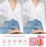 Stitch Gun for Clothes - Handheld Stitch Gun Quick Clothing Fixer - Tagging Gun - Includes 6 Needle, 1000 Black Fasteners & 1000 White Fasteners (Pink/Orange)