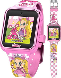 Love Diana Kids Smart Watch - Touchscreen with Games, Selfie Camera, Step Tracker, Alarm Timer, Voice Recorder, and Printed Silicone Strap - Fits Wrists 5.5" to 8.0"