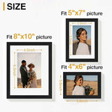 Vittanly 10 Pack Picture Frames Collage Wall Decor, Gallery Wall Frame Set for Wall or Tabletop Display, Engineered Wood and Shatter-resistant Plexiglass, Multi Sizes with 8x10, 5x7, 4x6 Frames, Black