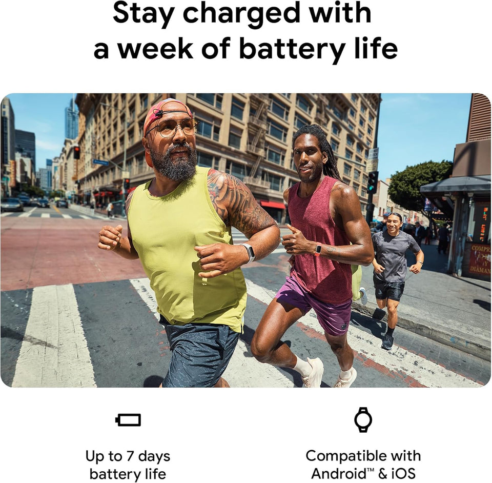 Fitbit Charge 6 Fitness Tracker with Google apps, Heart Rate on Exercise Equipment, 6-Months Premium Membership Included, GPS, Health Tools and More, Porcelain/Silver, One Size (S & L Bands Included)