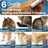 Dog grooming kit with 15000Pa pet hair clipper and shedding brush, 50dB low noise, white