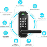 August Smart Lock with Handle & Keypad - Keyless Entry & Remote Access for Home, Kids & Rentals, DIY Install, Alexa & Google Compatible