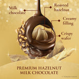 Ferrero Rocher gourmet hazelnut milk chocolate gift box with 16 individually wrapped chocolates, 7 oz, perfect for gifting and sharing