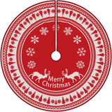 Flash World 48 Inch Large Christmas Tree Skirt Xmas Soft Cover Mat Decor Snowflake Collar Farmhouse Tree Skirt for Holiday Ornaments Party Home Indoor Decorations (Red, 48INCH)