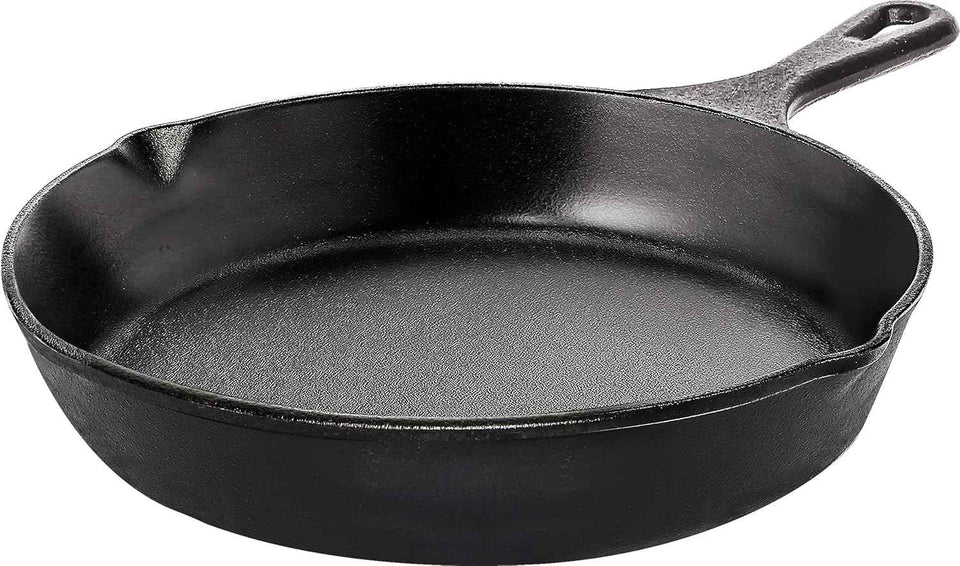 Utopia Kitchen Cast Iron Skillets 12 Inch, Chef's Pan, Pre-Seasoned Frying Pan, Stovetop, Oven, Campfire and Grill Large Skillet, Even Heat Distribution Multipurpose Cast Iron Pan - Black