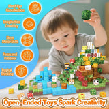 Payleeg Magnetic Blocks, Forest Animals Magnet World Set, Magnetic Building Cubes for Boys Girls Age 4-8, 5-7, 8-12, STEM Montessori Sensory Toys for 3+ Toddlers, Travel Outdoor Toy Gifts for Kids
