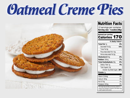 Little Debbie Oatmeal Crème Pies, 12 Individually Wrapped Sandwich Cookies, 16.2 OZ Box