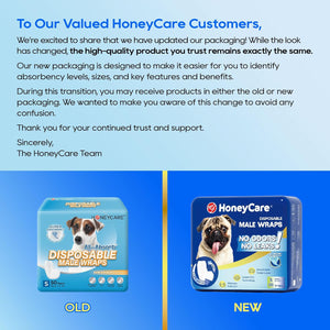 HONEY CARE All-Absorb A26 Male Dog Wrap, 50 Count, Small