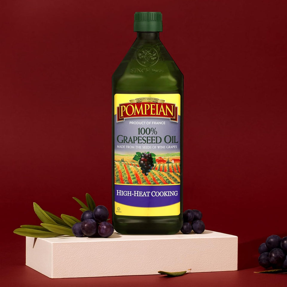 Pompeian 68 fl oz 100% Grapeseed Oil, Non-GMO, Gluten-Free, Kosher, Light and Subtle Flavor