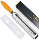 Deiss PRO Citrus Lemon Zester & Cheese Grater - Razor-Sharp Stainless Steel Blade + Protect Cover - Dishwasher Safe Grater for Parmesan, Citrus, and More