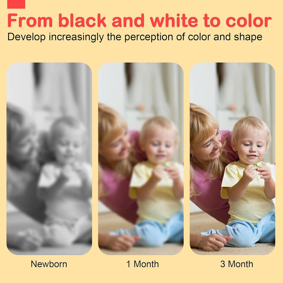 URMYWO Black and White Baby Toy, Tummy Time High Contrast Newborn Toys 0-3 Months, Soft Baby Book, Visual Stimulation Montessori Sensory Infant Toys 0-6-12 Months, Boy Girl Shower Gift
