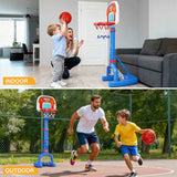 FLMAQE Toddler Basketball Hoop,Swimming Pool Basketball Hoop, Adjustable Mini Kids Basketball & Soccer Goal with4Balls & Ball Pumps for Indoor, Outdoor, Pool, Sports, Birthday Gifts for Children
