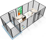FXW Homeplus Unleashed Indoor Dog Playpen - Stress-Free and Safe Play, Heavy Duty 24 Inch 6 Panels Dog Pen for Puppy and Small Dogs, Black│Patented