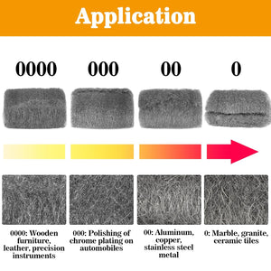 MAQIHAN Steel Wool Pads 0000 15PCS - Steel Wool 0000 Roll Glass Wood Fabric Metal Extra Fine Polishing Chrome Glass Polishing Pads Wool Steelwool Mice Control Weep Hole Covers Walls Fill