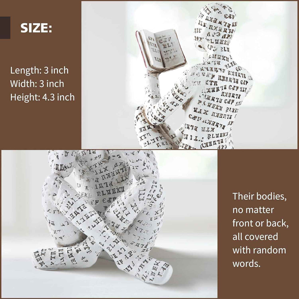 GRAPMKTG Home Decor Pulp Reading Women Thinker Statue Aesthetic Sculpture Room Decor Modern Abstract Decoration on Shelf Table Desk for Living Room Office Bedroom A