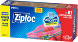 Ziploc Gallon Food Storage Bags, Stay Open Design with Stand-Up Bottom, Easy to Fill, 81 Count