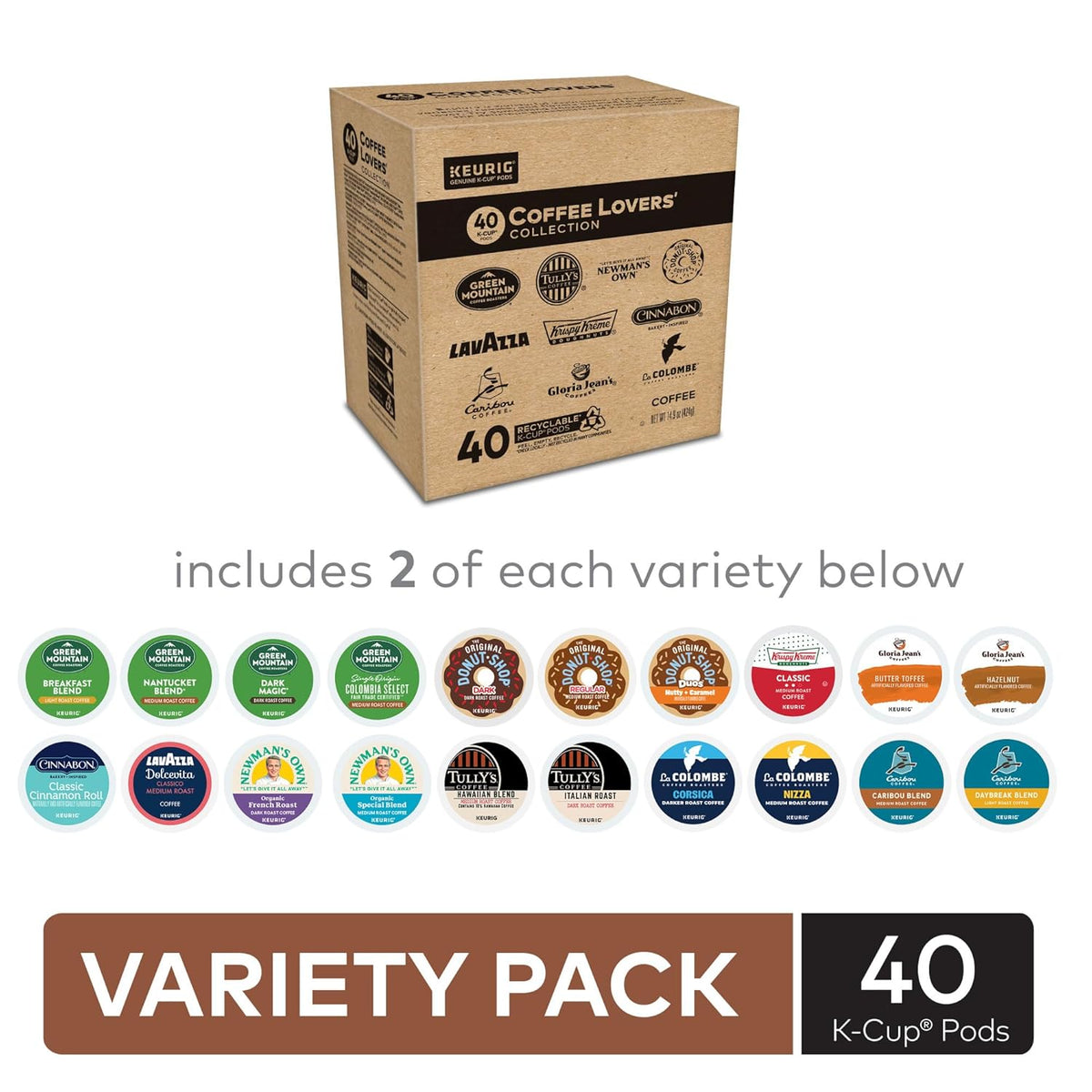 Keurig® Coffee Lover's Collection Variety Pack, Keurig Single Serve K-Cup Pods, 40ct