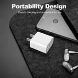 20w usb-c charger with 2 x 6ft cables for apple devices - 2 pack fast wall adapter