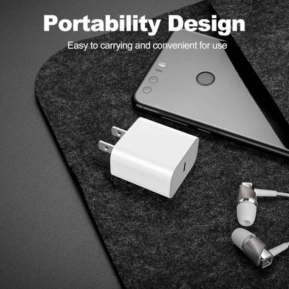 iPhone 17 16 15 Charger Fast Charging,2Pack 20W Apple iPad USB C Wall Chrager Block with 6FT USB C to C Cable for iPhone 17/Pro/Pro Max/17 Air/ 16/16 Pro/16 Pro Max/15/Plus/Pro/Pro Max (White)
