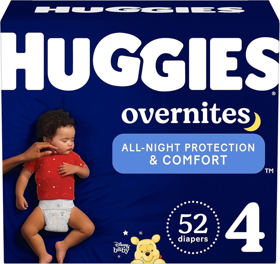 Huggies Overnites Size 5 Overnight Diapers, 50 Ct, 27+ lbs, Disney Designs