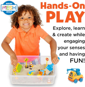 Creativity for Kids Sensory Bin: Construction Zone Playset - Preschool Learning Activities, Excavator Toys for Boys Ages 3-5+, Outdoor Toys and Gifts for Kids