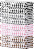 Kitinjoy Cotton 8 Pack Terry Kitchen Dish Cloths, 12 x 12 Inches Super Soft and Absorbent Dish Rags, Quick Drying Dish Towels for Washing Dishes, Mixed Color