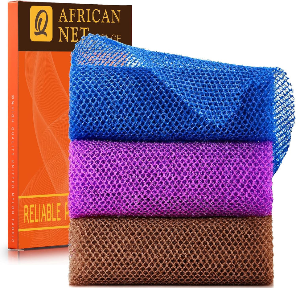 ujfqbh 3 pieces african bath sponge pink yellow purple exfoliating shower body scrubber