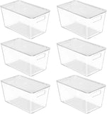 vtopmart 6 pack clear stackable storage bins for pantry kitchen organizer