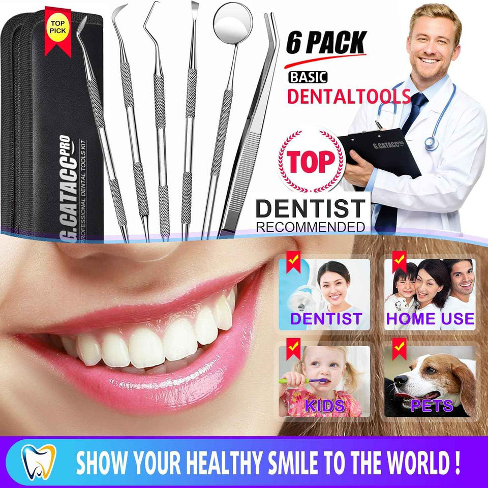 G.CATACC professional stainless steel dental pick teeth cleaning tools for adults and pets