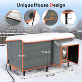 SIWA MARY Heated Cat House for Outside in Winter, Weatherproof Outdoor Cat House with Cat Heating Pad, Waterproof &Safe Escape Door, Insulated Cat Shelter with Heater for Feral Barn Cats Kitty