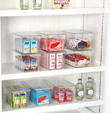Vtopmart 6 Pack Clear Stackable Storage Bins with Lids, Medium Plastic Containers with Handle for Pantry Organizer and Storage,Perfect for Kitchen,Fridge,Cabinet, Closet,Bathroom Organization