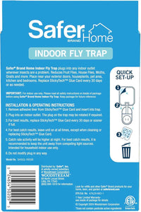 Safer Home Indoor Fruit Fly Gnat Trap with UV LED Lights - 400 Sq Ft Coverage - 1 Device + 5 StickyTech Glue Cards