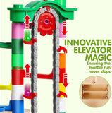 JOYIN 236Pcs Glowing Marble Run with Motorized Elevator- Construction Building Blocks Toys with 30 Glow in The Dark Plastic Marbles, STEM Toy for Boys and Girls, Birthday Gift, Easter Basket Stuffers