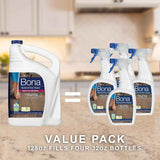 Bona Hardwood Floor Cleaner Refill - 128 oz Unscented - Residue-Free Cleaning for Wood Floors