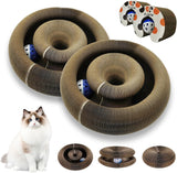2 pack magic organ foldable reversible accordion kitty toy cat scratcher with bell balls