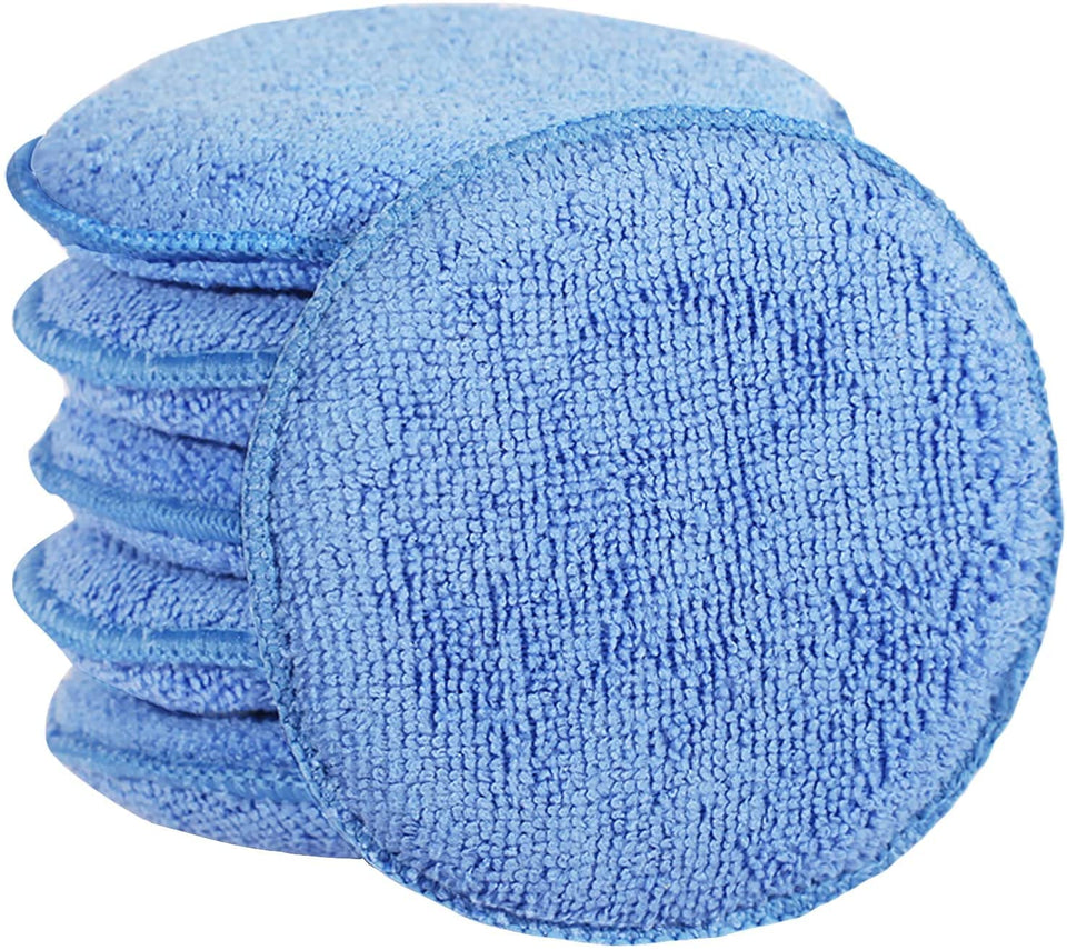 5-inch Microfiber Wax Applicator Pads for Car Waxing and Polishing, 6 Pack, Machine Washable