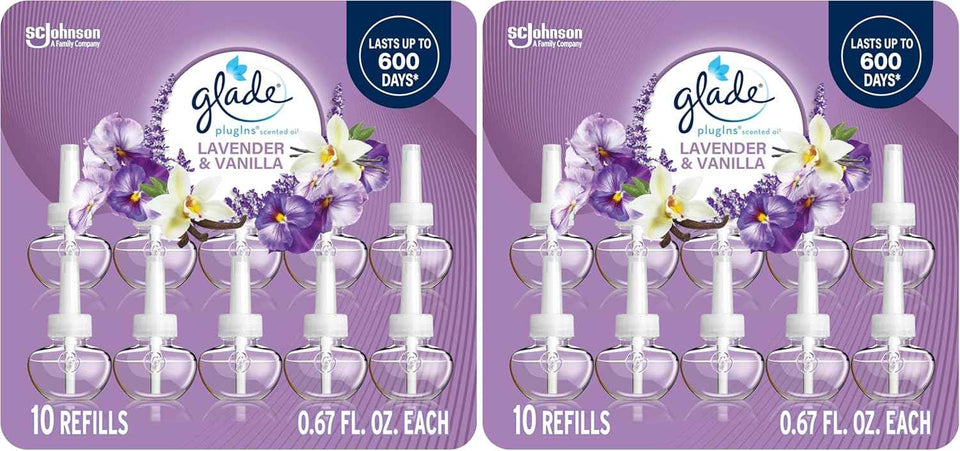 Glade PlugIns Refills Air Freshener, Scented and Essential Oils for Home and Bathroom, Aqua Waves, 6.7 Fl Oz, 10 Count