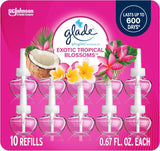 Glade PlugIns Refills Air Freshener, Scented and Essential Oils for Home and Bathroom, Hawaiian Breeze, 6.7 Fl Oz, 10 Count