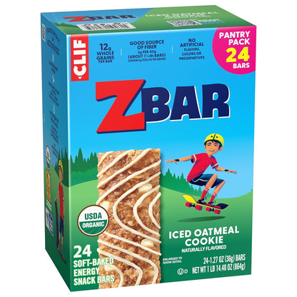 Zbar - Iced Oatmeal Cookie - Soft-Baked Energy Snack Bars - Non-GMO - 12g Whole Grains - USDA Organic Granola Bars (24 Pack)
