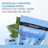 Neutrogena daily makeup remover wipes, 20 count, single face cleansing towelettes, alcohol-free, 100% plant-based