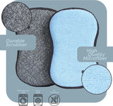 Multi-Purpose Sponges Kitchen by Scrub-it - Non-Scratch Microfiber sponges for Cleaning, Along with Heavy Duty Scrubbing Power - Reusable Dish Sponge for Dishes, Pots and Pans (6 Pack, Small)
