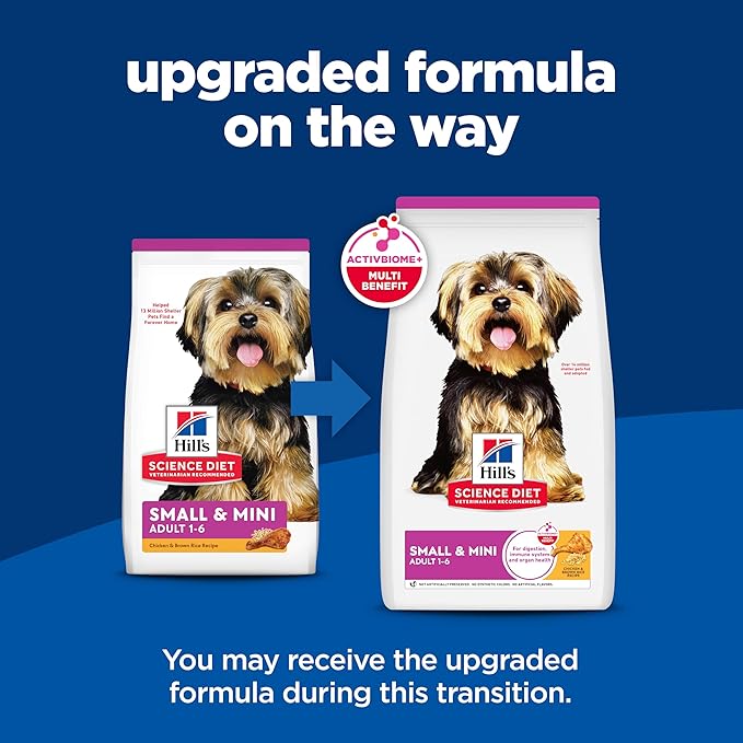 Hill's Science Diet Small & Mini, Adult 1-6, Small & Mini Breeds Premium Nutrition, Dry Dog Food, Chicken & Brown Rice, 4.5 lb Bag