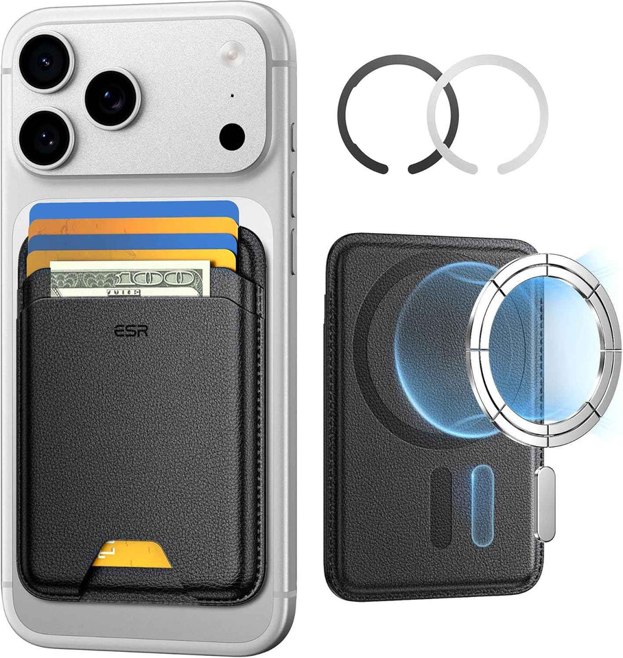 esr mag safe wallet for iphone 17/16/15/14/13/12 & samsung - 5-card holder with rfid blocking