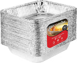 Stock Your Home Aluminum Pans 9x13 Disposable Foil Pans (30 Pack) - Half Size Steam Table Deep Trays - Tin Foil Pans Great for Cooking, Heating, Storing, Prepping Food