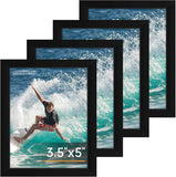 FIXSMITH 8x10 Picture Frame Set of 2, Photo Frame with HD Plexiglass, Display Pictures 5x7 with Mat or 8x10 Without Mat Multi Picture Frames Collage for Tabletop or Wall Display, Black